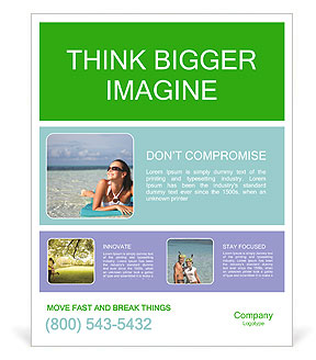 Woman Lying on the Shore of the sea Poster Template