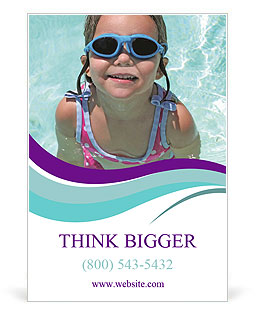 Girl Wearing Swimming Glasses Ad Template
