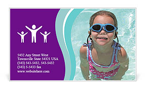 Girl Wearing Swimming Glasses Business Card Template