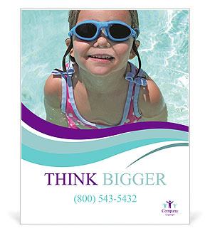 Girl Wearing Swimming Glasses Poster Template