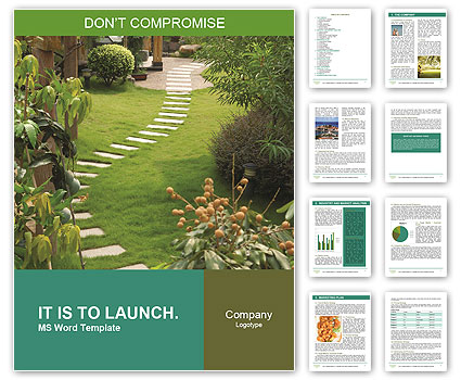 Pathwalk in Green Garden Word Template