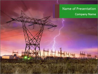 Power Station and Bright Lightning PowerPoint Template