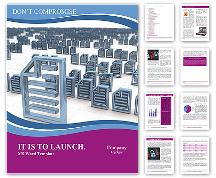 3D Illustration Of Electronic Data Storage And Hosting Concept Word Template