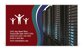 Wireframe For Server Design And Configuration. Business Card Template