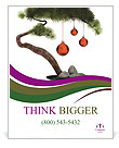 Celebrating Chinese New Year With A Red Sphere Decorated Bonsai Pine Poster Template