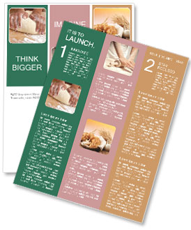 Closeup Of Woman's Hands Kneading Dough On Table With Flour Newsletter Template