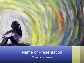 Painting of Lonely Girl PowerPoint Template