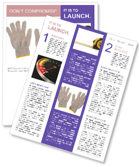 Isolated White Background: Yellow And Black Fabric Gloves Newsletter Template