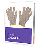 Isolated White Background: Yellow And Black Fabric Gloves Presentation Folder