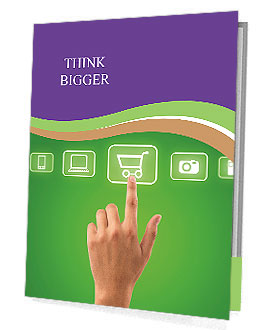 Selecting Shopping Cart Icon From Green Media Symbols By Hand Presentation Folder
