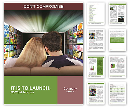 Cozy Media Night: Couple Enjoys Technology And Entertainment On Glowing Flat Screen Tv With Photo Images Word Template