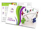Network Diagram Showing Interconnected People With Arrows Postcard Template