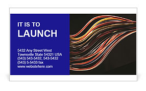Black Background With Multicolored Computer Cable - Eye-Catching Tech Accessory Business Card Template