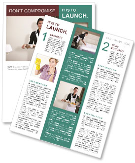 Cheerful Housekeeper Delivering Breakfast Platter Newsletter Template