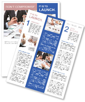 Businessman Presenting Financial Plan To Colleagues In A Close-Up Meeting View Newsletter Template