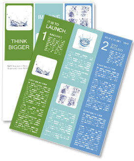 Isolated White Background Splash Water Effect Newsletter Template