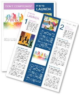 Vector Illustration Of Diverse Contemporary Individuals Newsletter Template