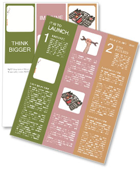 Isolated White Background Image Of A Hand Holding A Wrench With Protective Glove Newsletter Template