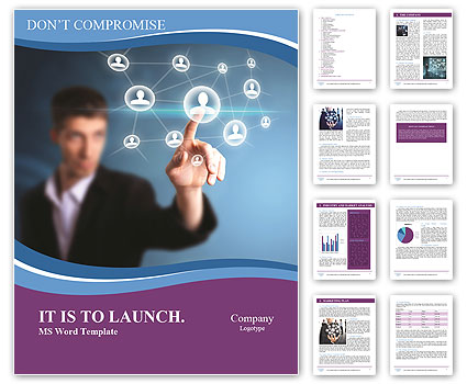 Focused Businessman Utilizing Modern Technology In The Workplace Word Template