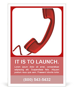 Isolated Illustration Of A Red Phone On A White Background Ad Template