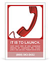 Isolated Illustration Of A Red Phone On A White Background Ad Template