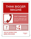 Isolated Illustration Of A Red Phone On A White Background Poster Template