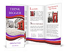 Street Decor: Two Eye-Catching Red Phone Booths Brochure Template