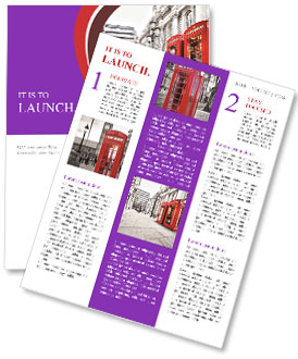 Street Decor: Two Eye-Catching Red Phone Booths Newsletter Template