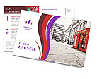 Street Decor: Two Eye-Catching Red Phone Booths Postcard Template