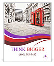 Street Decor: Two Eye-Catching Red Phone Booths Poster Template