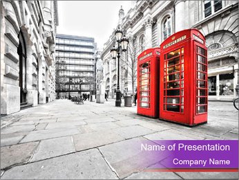 Phone Booths in London PowerPoint Template