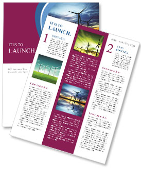 Harnessing Renewable Energy: Wind Power Generation During Sunset Newsletter Template