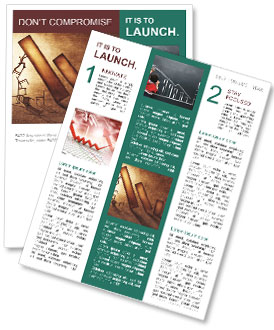 Loose Stylized Painting Depicting A Conceptual Business Chart With Success And Support Metaphor Newsletter Template