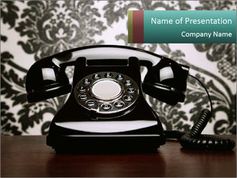 Black Vintage Telephone PowerPoint Template