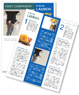 Hydraulic Wrench Operator Inspects Ceiling From Ladder Newsletter Template