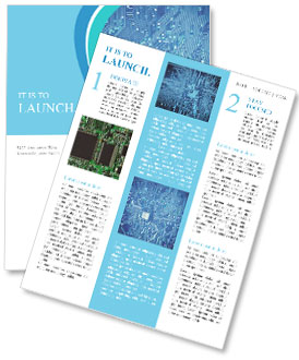 Abstract Technology Background: Blue Circuit Board Design Newsletter Template