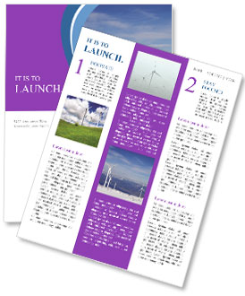 Electricity-Producing Windmills On Snowy Mountain: A Breathtaking View Newsletter Template