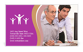 Assisting Office Workers: A Guide For Computer Technicians Business Card Template