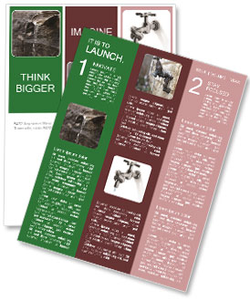 Outdoor Wall Faucet: Captivating Closeup Of Water Flowing Out Newsletter Template