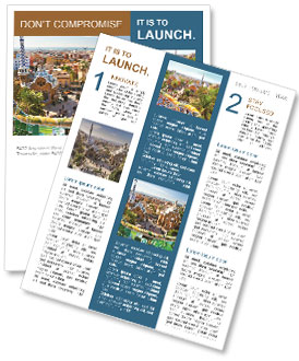 Discover The Beauty Of Park Guell In Barcelona, Spain. Newsletter Template