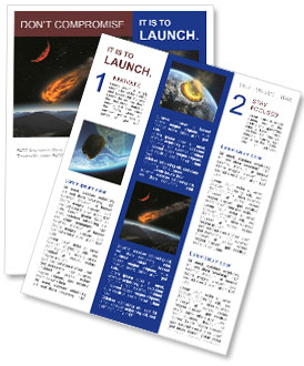 Illustration Of A Catastrophic Meteor Impact On A Planet In The Universe. Newsletter Template