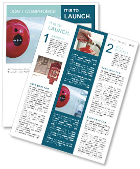 Wall-Mounted Fire Alarm System In A Shopping Center Newsletter Template