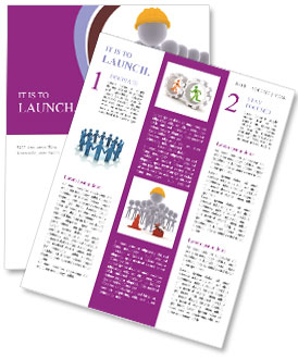 Team Of Construction Workers With Tools On White Background Newsletter Template