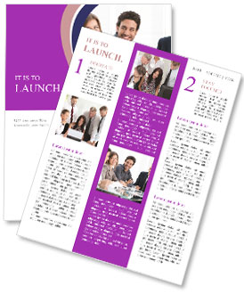 Collaborative Business Team Working Together With Smiling Faces In Office Environment Newsletter Template