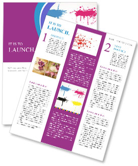 Colorful Cmyk Ink Splash Banners In Vector Format Newsletter Template