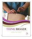 Acupuncture Treatment: A Man Receiving Needle Placement On His Stomach By A Practitioner Poster Template