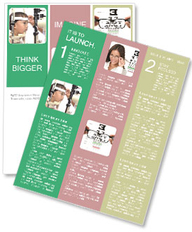 Pediatric Eye Exam: Young Boy Using Slit Lamp Microscope Newsletter Template