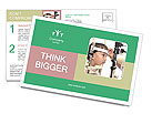 Pediatric Eye Exam: Young Boy Using Slit Lamp Microscope Postcard Template
