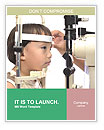 Pediatric Eye Exam: Young Boy Using Slit Lamp Microscope Word Template