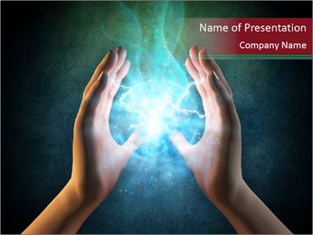 Energy in Human Hands PowerPoint Template